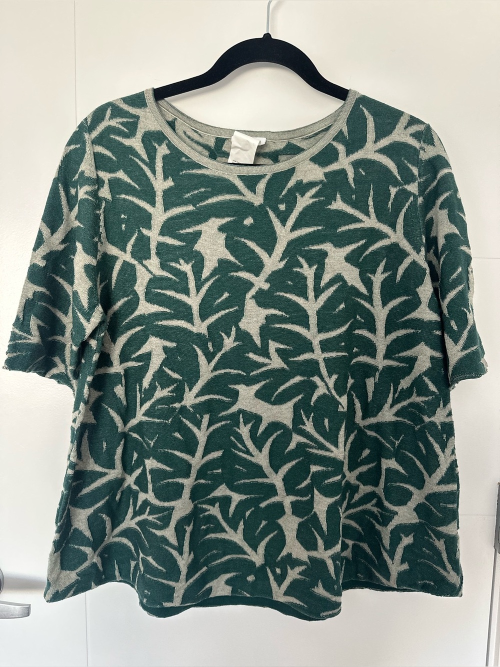 Akris Punto Wool Cotton Abstract Print Top – XL
